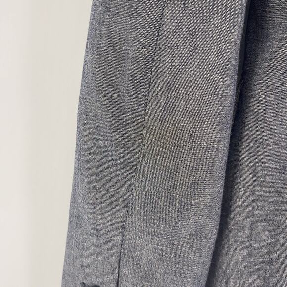 J. Crew Parke blue chambray stretch single button blazer sz 10 - Picture 6 of 7